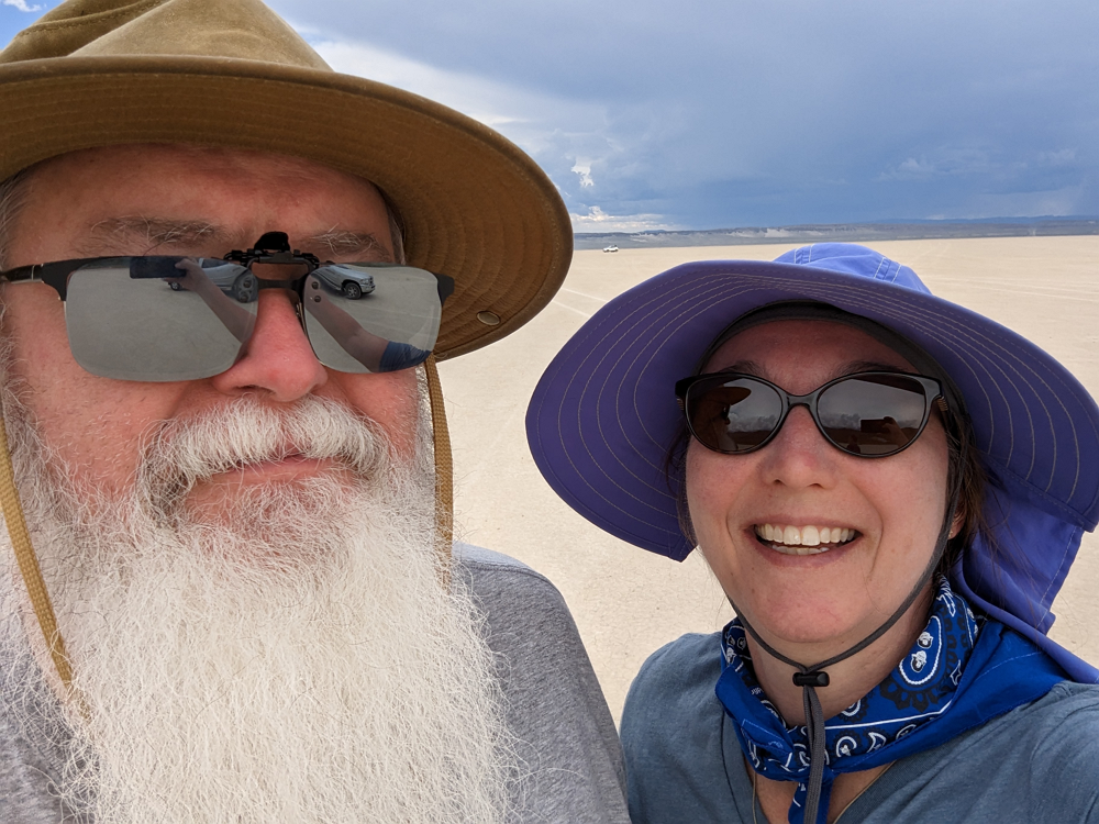 Jim and Sylvie at the Alvord Desert Playa. 